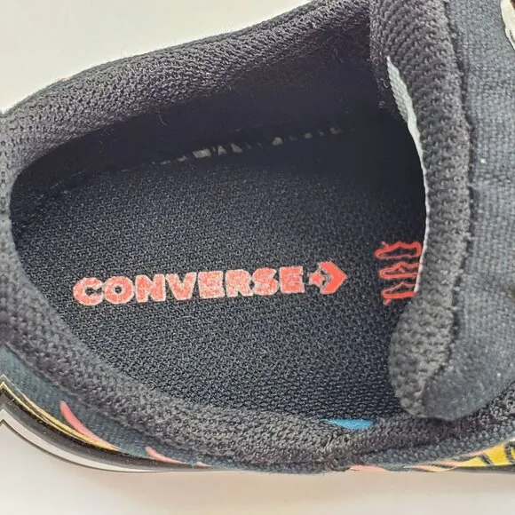 Converse CTAS Street Slip The FlamesInfant Black Shoes 766302F Size 5