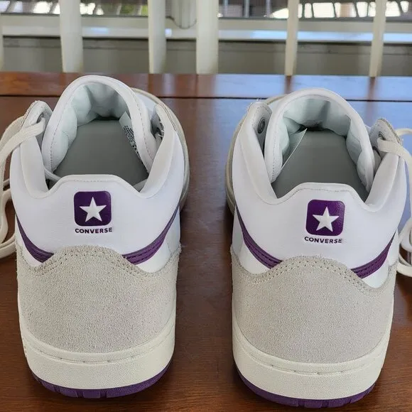 Converse Fastbreak Pro Mid Skater Shoes A08854C White / Purple Size 10.5 Men's