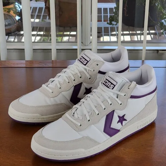 Converse Fastbreak Pro Mid Skater Shoes A08854C White / Purple Size 10.5 Men's
