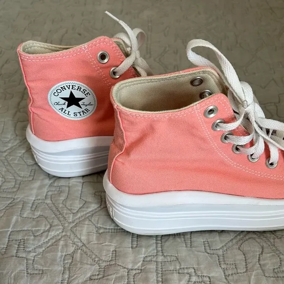 🩷CONVERSE FLAMINGO PINK PLATFORM HIGH TOP SNEAKERS SIZE 7.5 WOMENS TRENDING