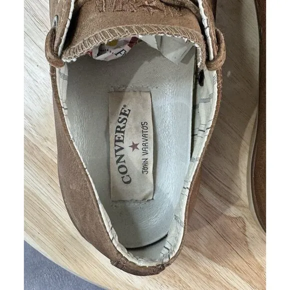Converse John Varvatos Shoes Chuck All Star Brown Leather Men 8.5 Women 10.5