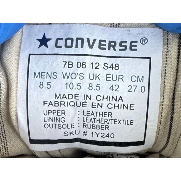 Converse John Varvatos Shoes Chuck All Star Brown Leather Men 8.5 Women 10.5
