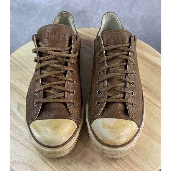 Converse John Varvatos Shoes Chuck All Star Brown Leather Men 8.5 Women 10.5