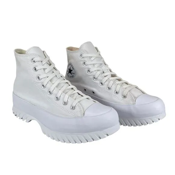 CONVERSE Men 9 | Women‎ 11 White Chuck Taylor All Star Lugged 2.0 High Top Shoes