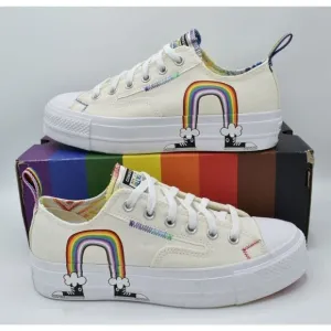 Converse Mens 8.5 Womens 10.5 Chuck Taylor All Star Lift Ox Platform Pride Shoes