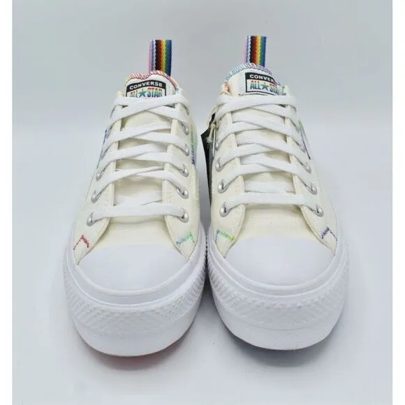 Converse Mens 8.5 Womens 10.5 Chuck Taylor All Star Lift Ox Platform Pride Shoes