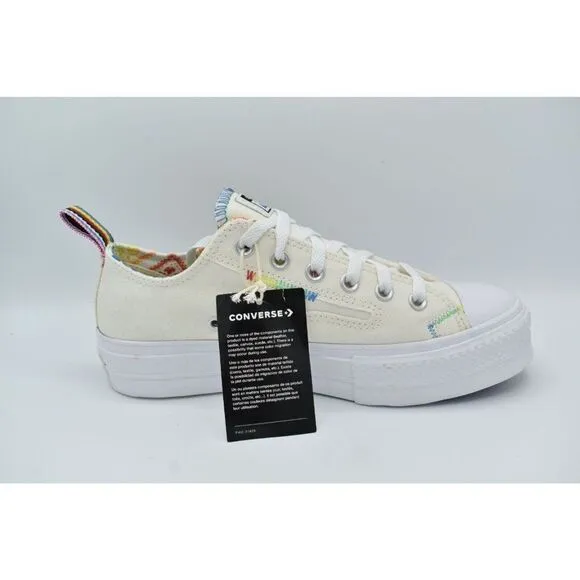 Converse Mens 8.5 Womens 10.5 Chuck Taylor All Star Lift Ox Platform Pride Shoes