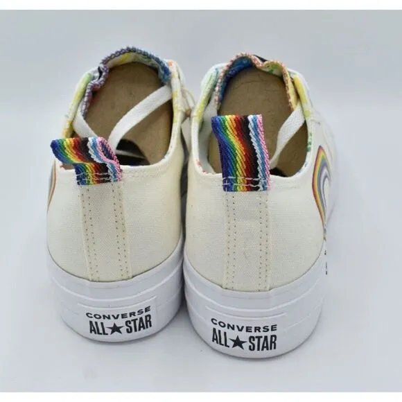 Converse Mens 8.5 Womens 10.5 Chuck Taylor All Star Lift Ox Platform Pride Shoes
