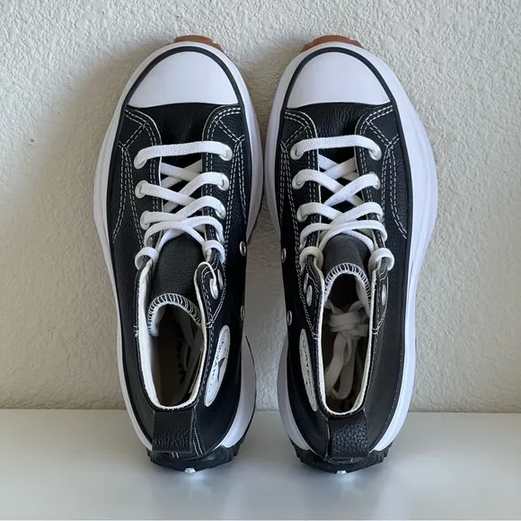 Converse Run Star Hike Hi Platform Leather Black Size 6.5