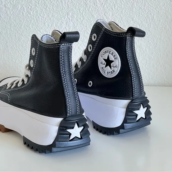 Converse Run Star Hike Hi Platform Leather Black Size 6.5