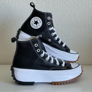 Converse Run Star Hike Hi Platform Leather Black Size 6.5