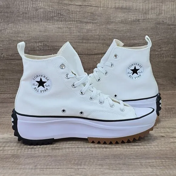 Converse Run Star Hike Men's Sz 10.5 White Black Platform Sneakers (166799C) NEW