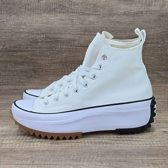 Converse Run Star Hike Men's Sz 10.5 White Black Platform Sneakers (166799C) NEW