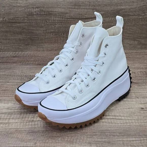 Converse Run Star Hike Men's Sz 10.5 White Black Platform Sneakers (166799C) NEW