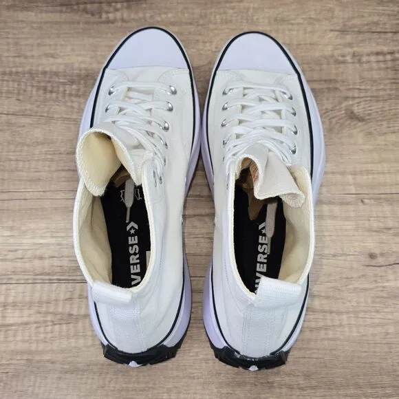 Converse Run Star Hike Men's Sz 10.5 White Black Platform Sneakers (166799C) NEW