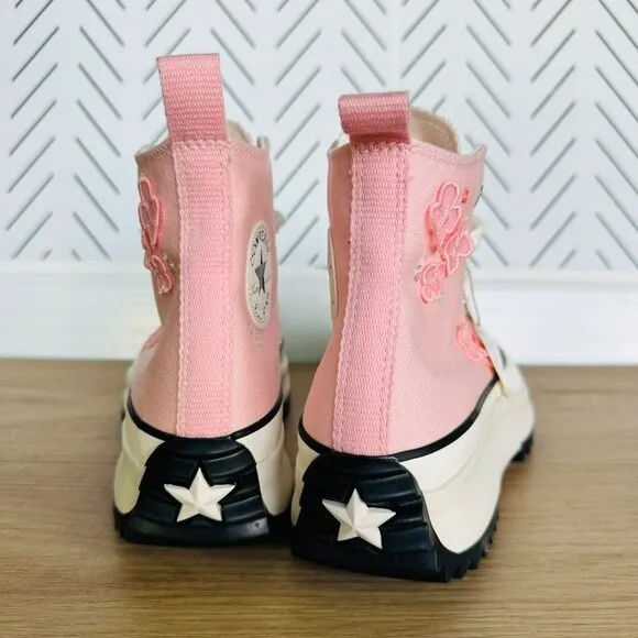 ❤️❤️❤️Converse Run Star Hike Platform 3D Flowers Hi 9.5 Men's Shoes Pink A09801C