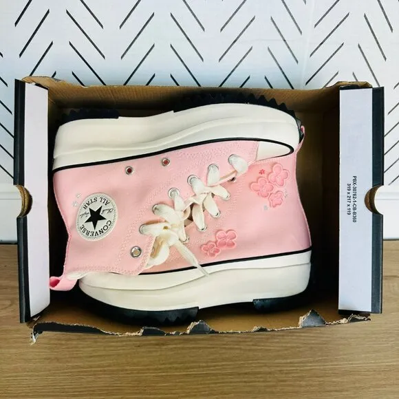 ❤️❤️❤️Converse Run Star Hike Platform 3D Flowers Hi 9.5 Men's Shoes Pink A09801C