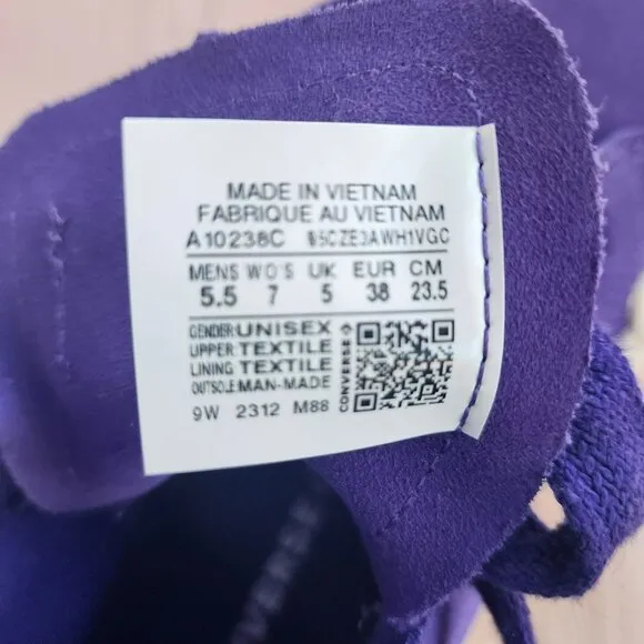 ⭐Converse Sz 5.5 Men Shoes Chuck Taylor All Star Cruise Purple Sneakers A10238C