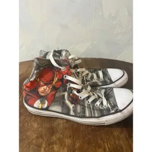 Converse The Flash All Star High Top Sneakers Comic Book Shoes- Mens 7, Wms‎ 9