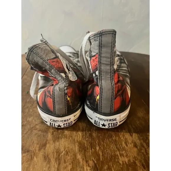 Converse The Flash All Star High Top Sneakers Comic Book Shoes- Mens 7, Wms‎ 9