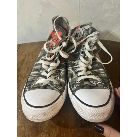 Converse The Flash All Star High Top Sneakers Comic Book Shoes- Mens 7, Wms‎ 9