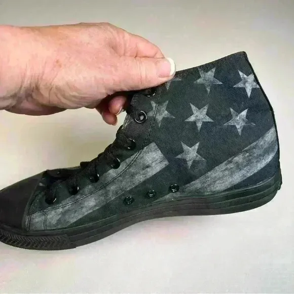 COPY - NEW RAAD BLACK AND WHITE FLAG HIGH TOPS MEN 10 WOMEN 11.5