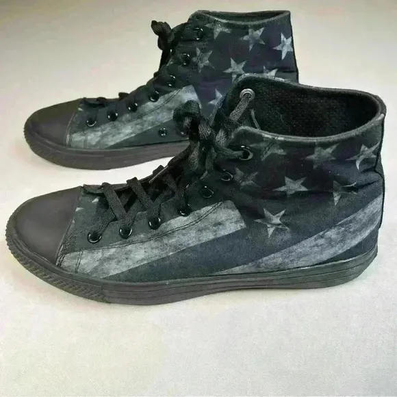 COPY - NEW RAAD BLACK AND WHITE FLAG HIGH TOPS MEN 10 WOMEN 11.5