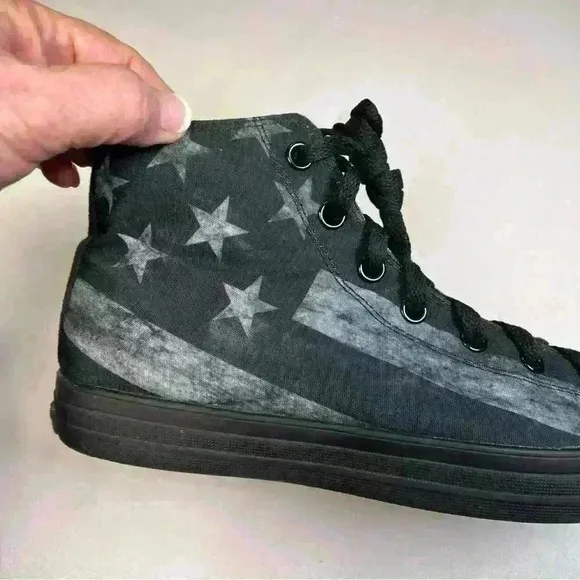 COPY - NEW RAAD BLACK AND WHITE FLAG HIGH TOPS MEN 10 WOMEN 11.5