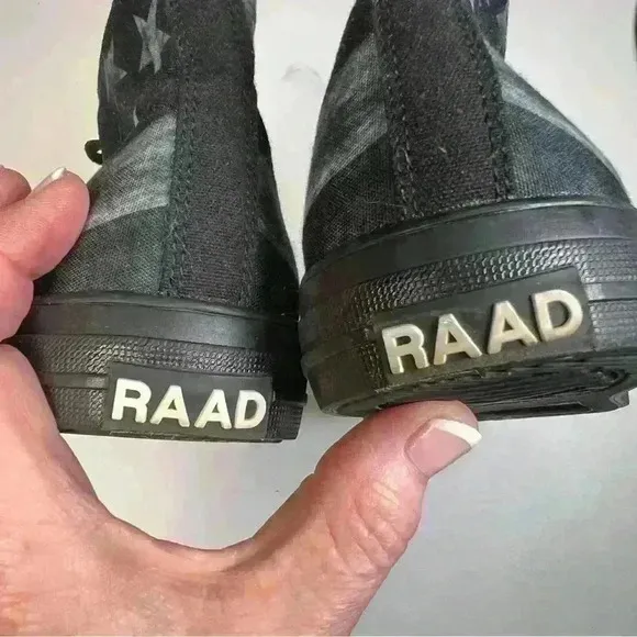 COPY - NEW RAAD BLACK AND WHITE FLAG HIGH TOPS MEN 10 WOMEN 11.5