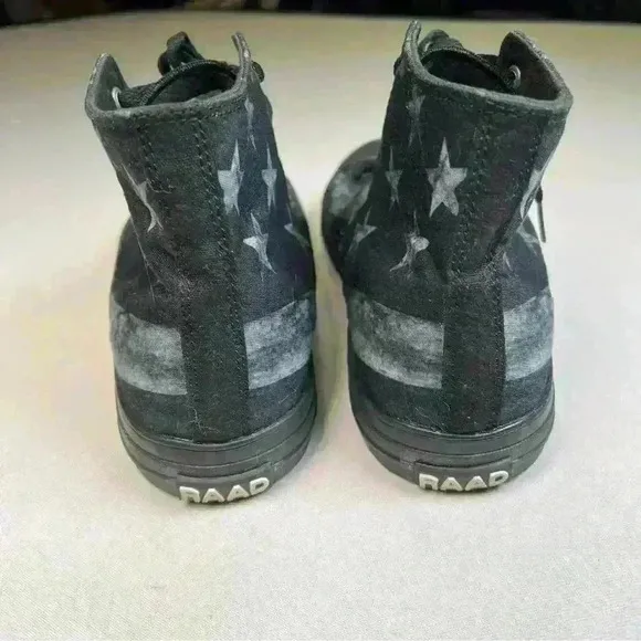 COPY - NEW RAAD BLACK AND WHITE FLAG HIGH TOPS MEN 10 WOMEN 11.5