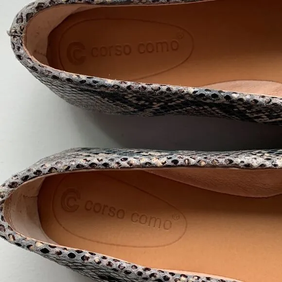 CORSO Como Trishina Snakeskin Flats Slip on Shoes Women’s Size 7.5