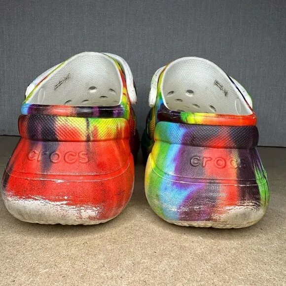 Crocs Bae Iconic Tie Dye Women’s  Platform Shoes Size 9 Bright Clogs