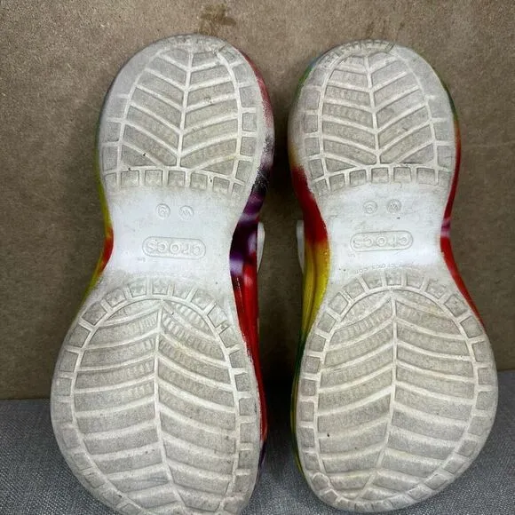 Crocs Bae Iconic Tie Dye Women’s  Platform Shoes Size 9 Bright Clogs