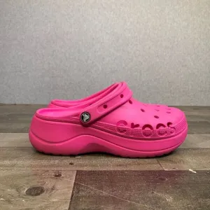 Crocs baya Platform shoes womens 10 dark pink bright EUC