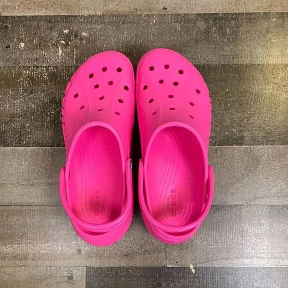 Crocs baya Platform shoes womens 10 dark pink bright EUC