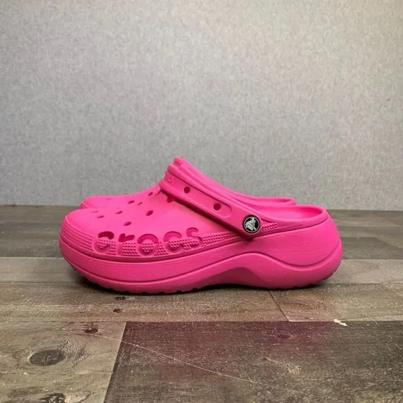 Crocs baya Platform shoes womens 10 dark pink bright EUC