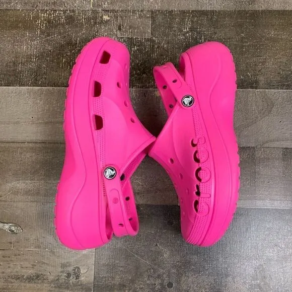 Crocs baya Platform shoes womens 10 dark pink bright EUC