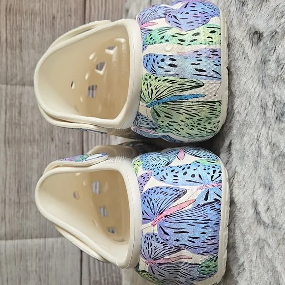 CROCS Butterfly Platform Shoes, Womens 11 or Mens 9, Great Condition