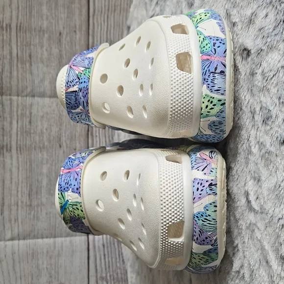 CROCS Butterfly Platform Shoes, Womens 11 or Mens 9, Great Condition