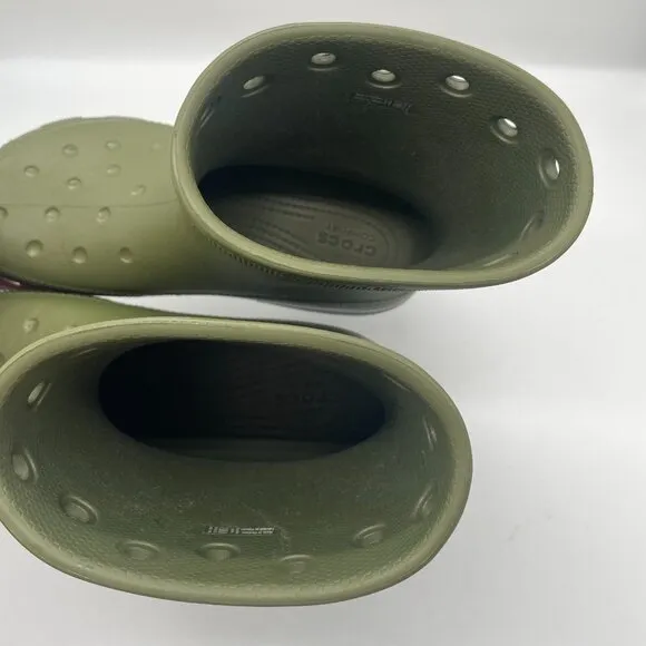 Crocs Classic 208363 Unisex M6/W8 Rain Boots Green Rubber Outdoor Gorpcore