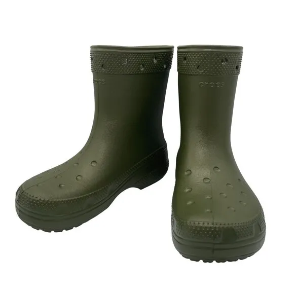 Crocs Classic 208363 Unisex M6/W8 Rain Boots Green Rubber Outdoor Gorpcore