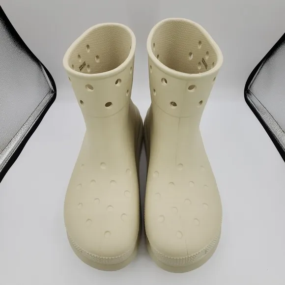 Crocs Classic Bone Waterproof Crush Rain Boots Mens 10 Womens 12 NEW without Tag
