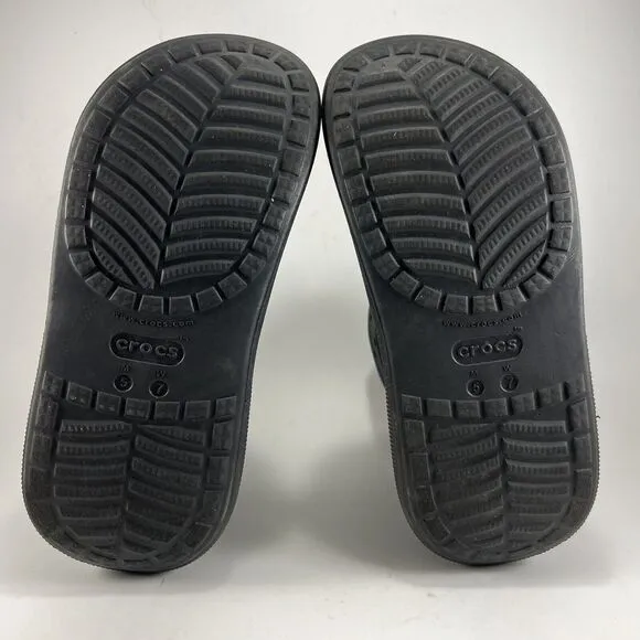 Crocs Classic Crush Chunky Rain Boots Womens Size 7 Black Rubber Unisex Mens 5