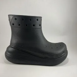 Crocs Classic Crush Chunky Rain Boots Womens Size 7 Black Rubber Unisex Mens 5