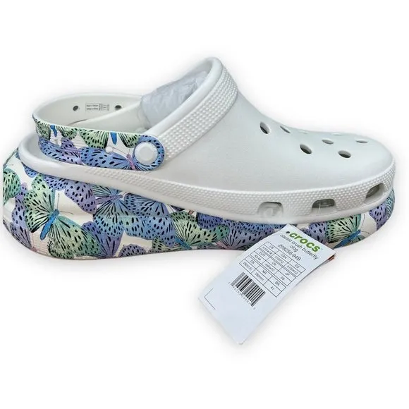 Crocs Crush Butterfly Clog Womens 12 Mens 10 Platform Heel Slip On Sandals Shoes