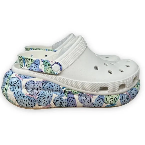 Crocs Crush Butterfly Clog Womens 12 Mens 10 Platform Heel Slip On Sandals Shoes