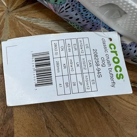 Crocs Crush Butterfly Clog Womens 12 Mens 10 Platform Heel Slip On Sandals Shoes