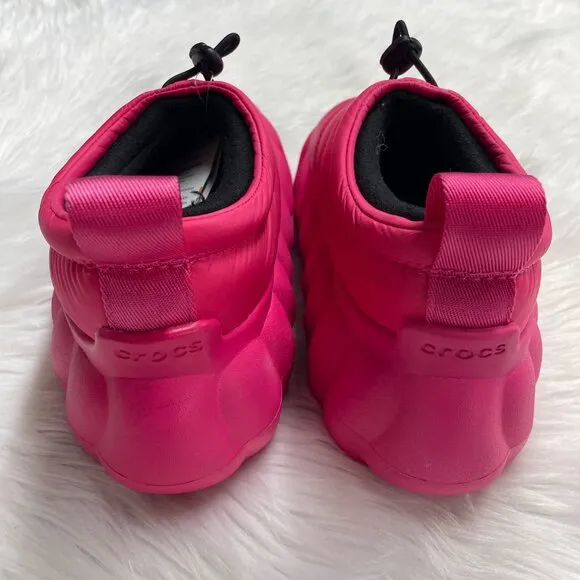 Crocs Overpuff Shorty Dragon Fruit Mens Shoes 210668-6ZQ NEW* Sz 4