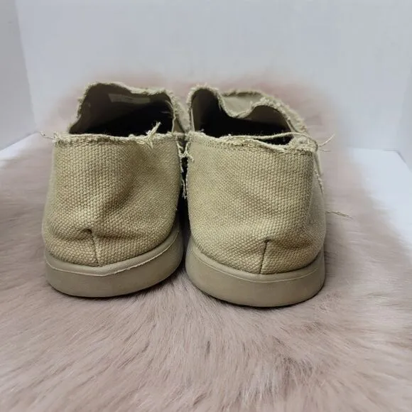 Crocs Santa Cruz Canvas Loafers Men’s Beige Slip On Shoes Size 8