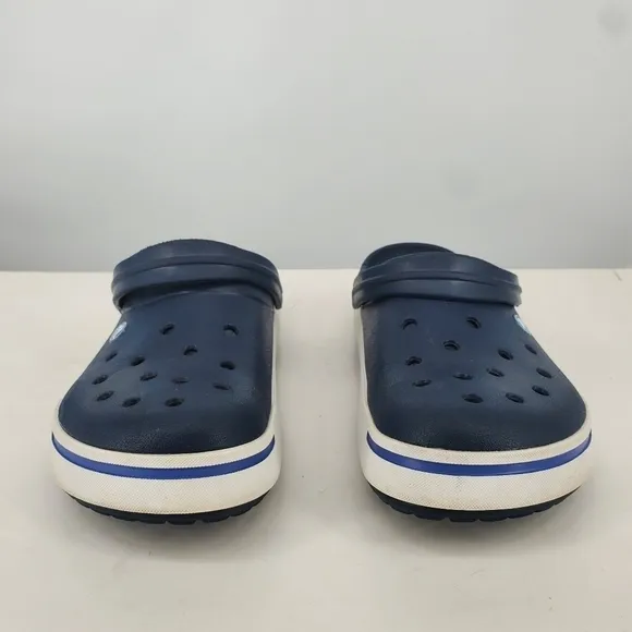 Crocs Shoes Men's 13 Crocband II Clogs Navy Blue White Slip On 11989